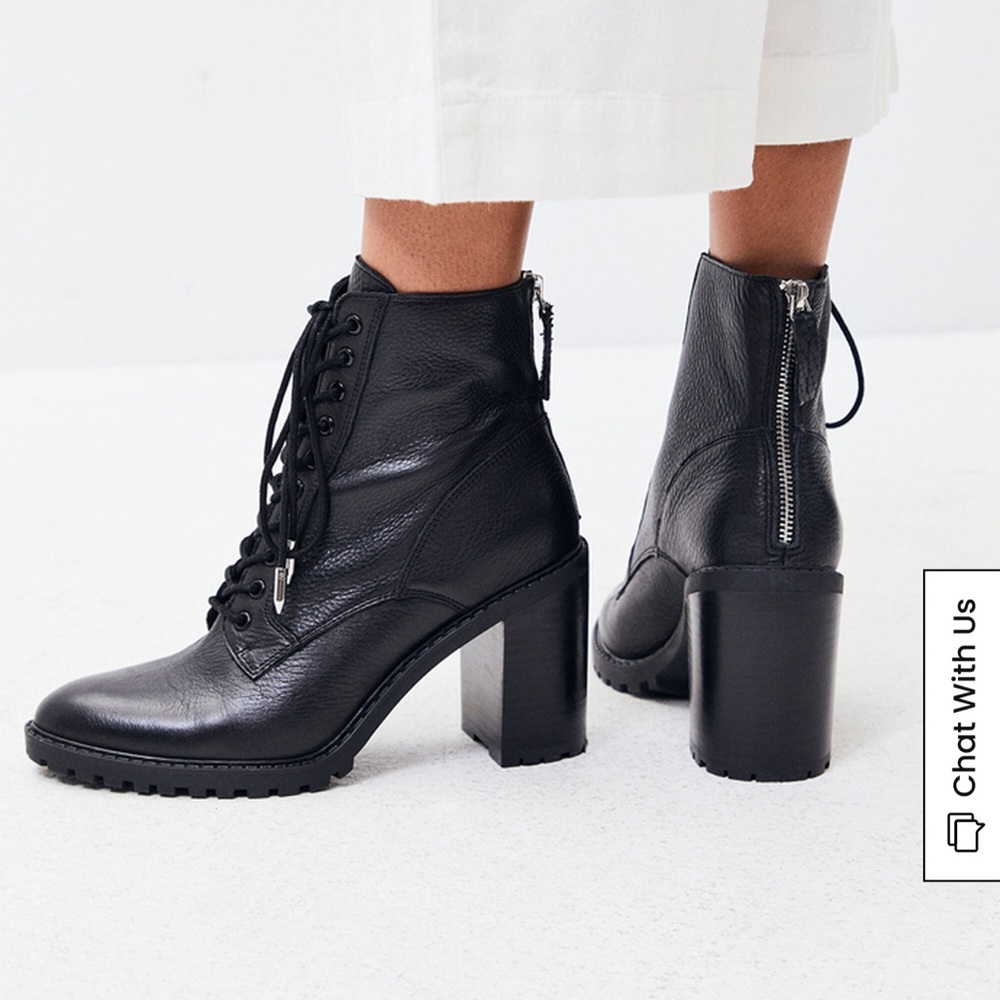 Dolce Vita Norma Black Lace-Up Ankle Booties